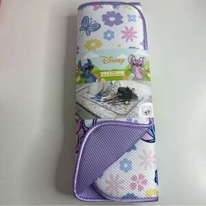 Disney Lilo & Stitch Floral Dish Drying Mat with Purple Trim